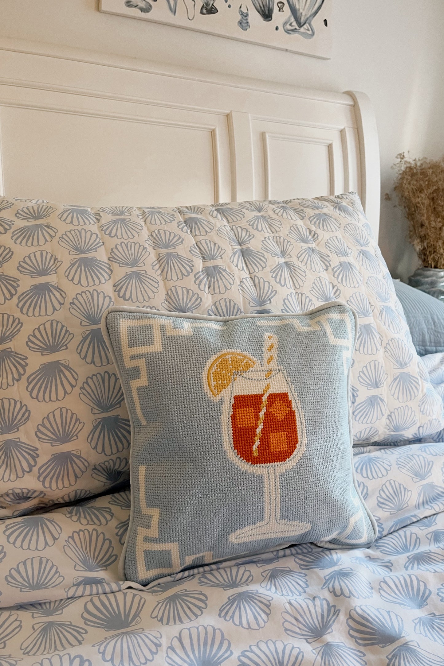 Aperol Spritz Needlepoint Pillow