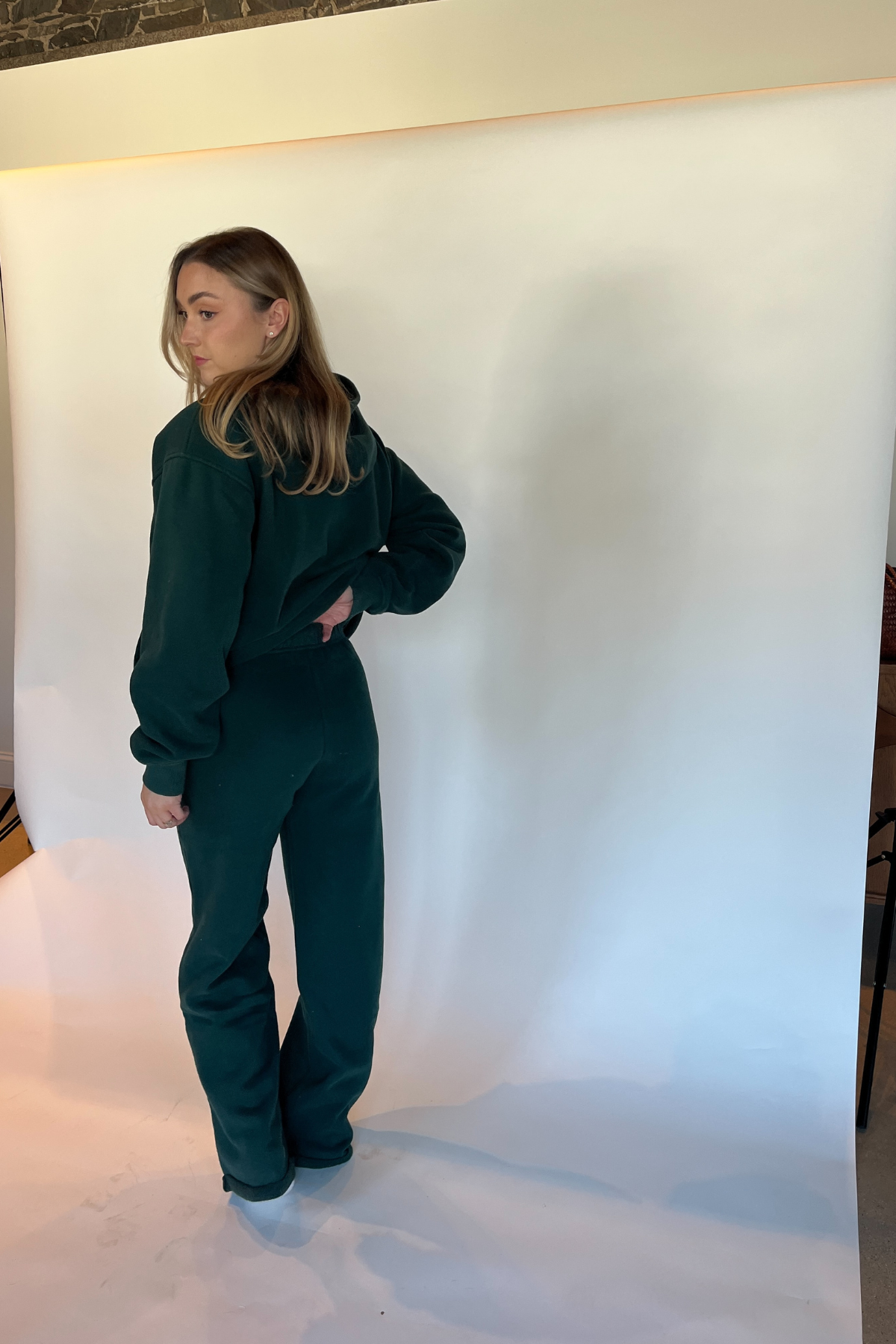 Felicity Fleece Wide Leg Sweatpants - Green