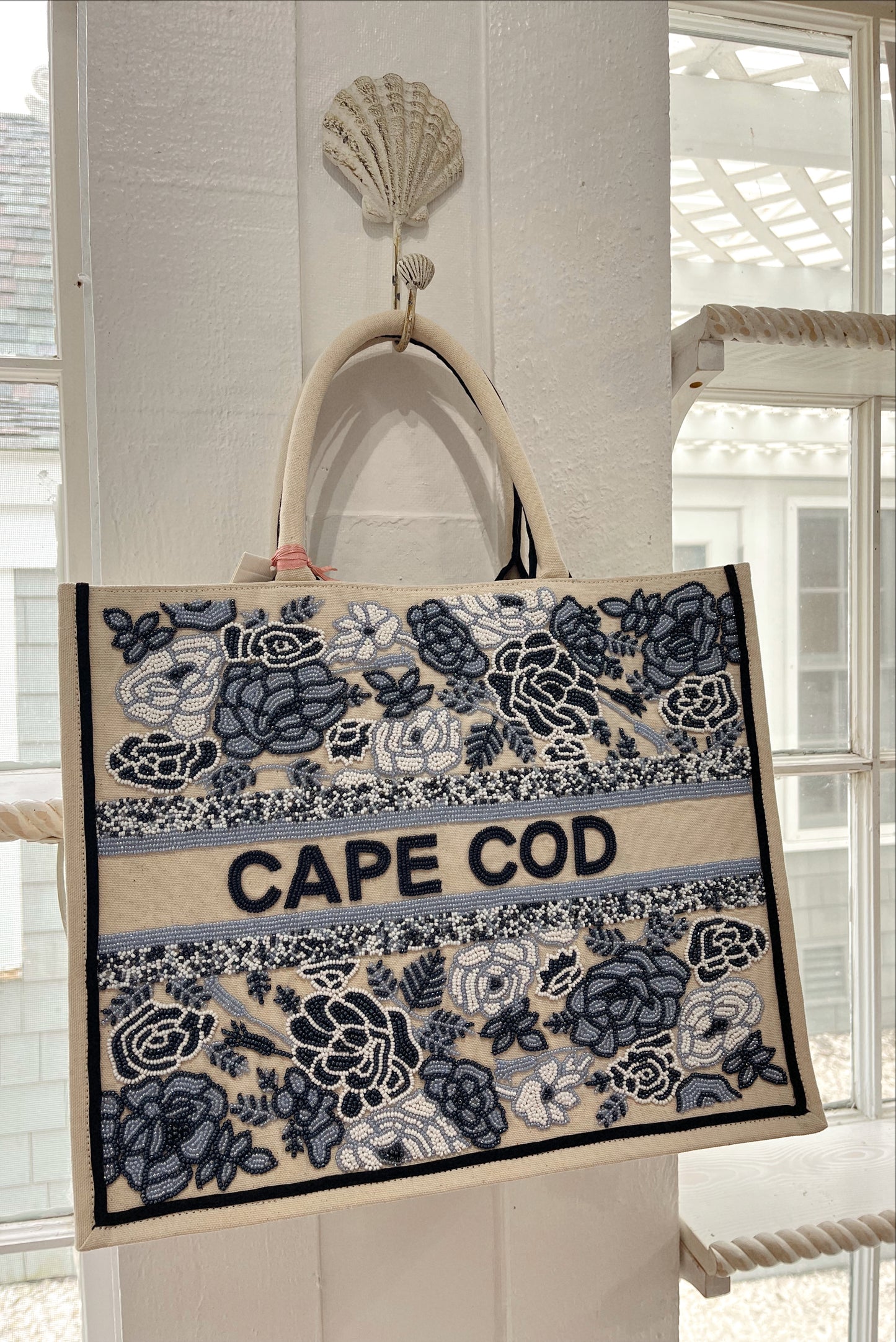 Cape Cod Floral Beaded Tote