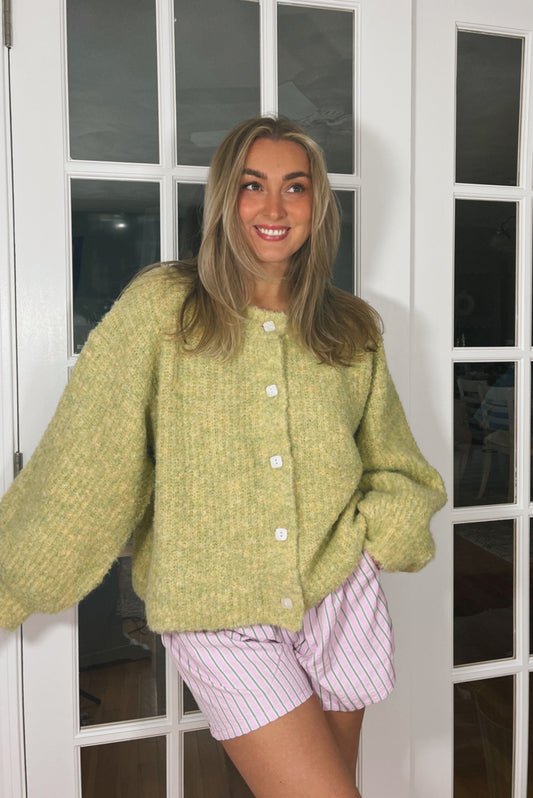 Coastal Daydream Cardigan in Lemon Lime