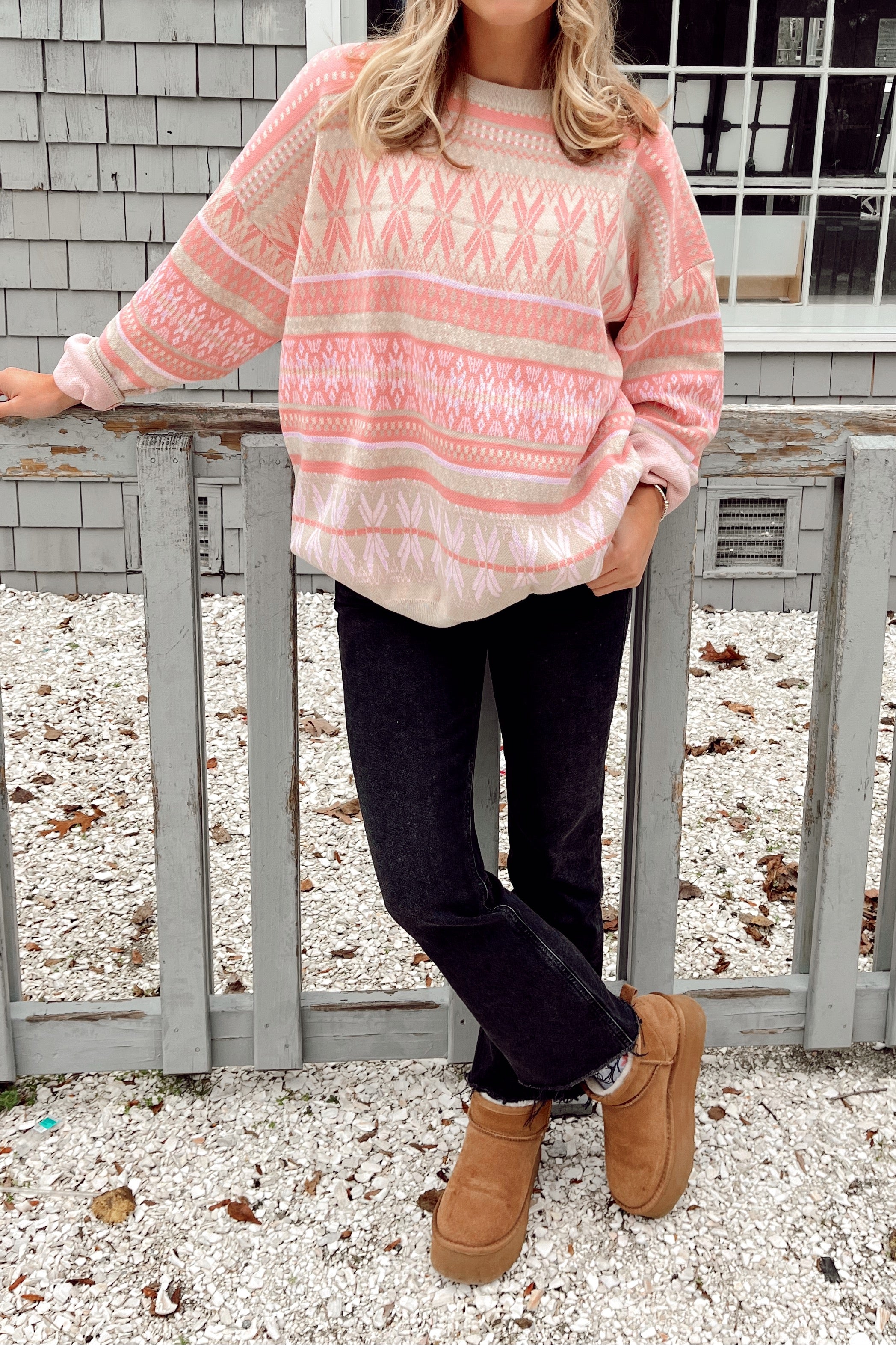 Pink shop snowflake sweater