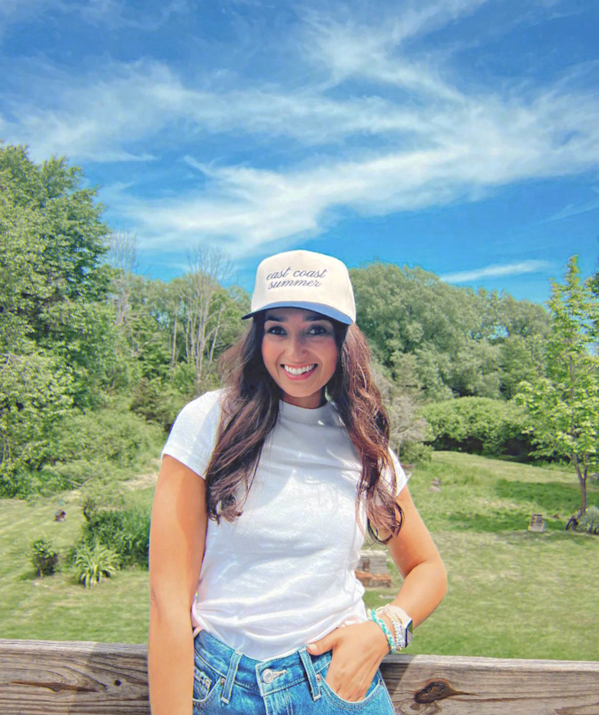 East Coast Summer Navy & Natural Trucker