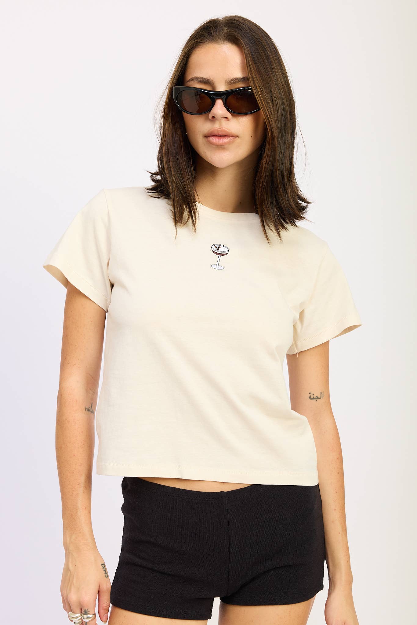 Espresso Martini Embroidered Baby Tee