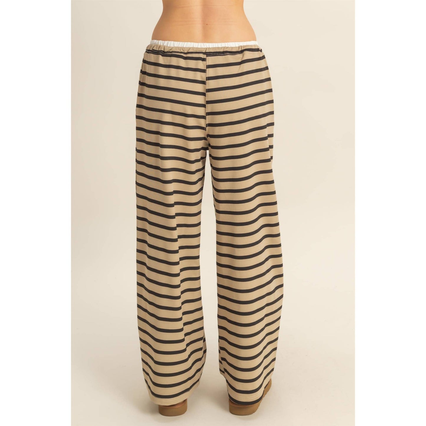 Striped Knit Drawstring Lounge Pants