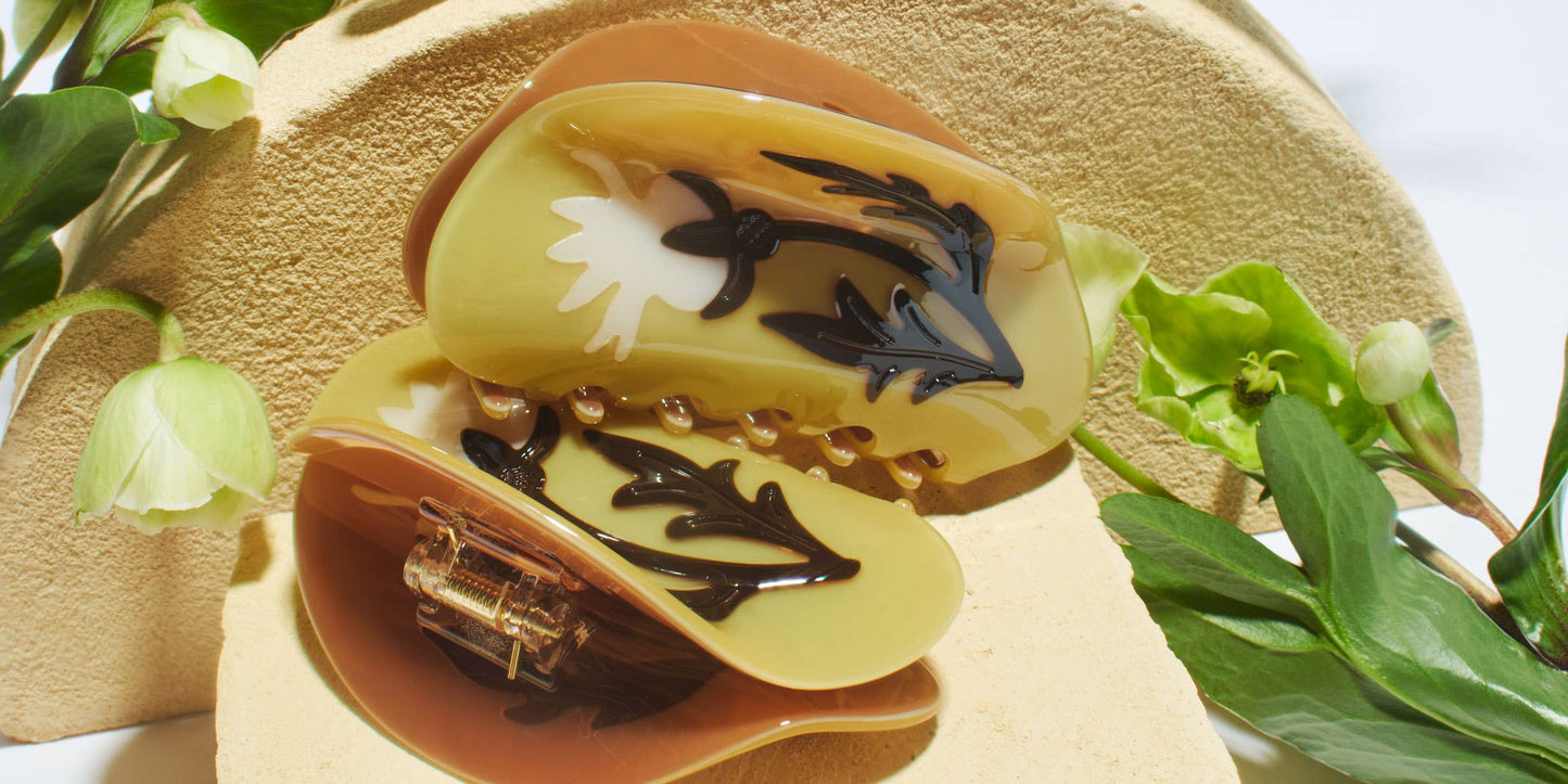 Fall Rosehip Flower Claw Clip