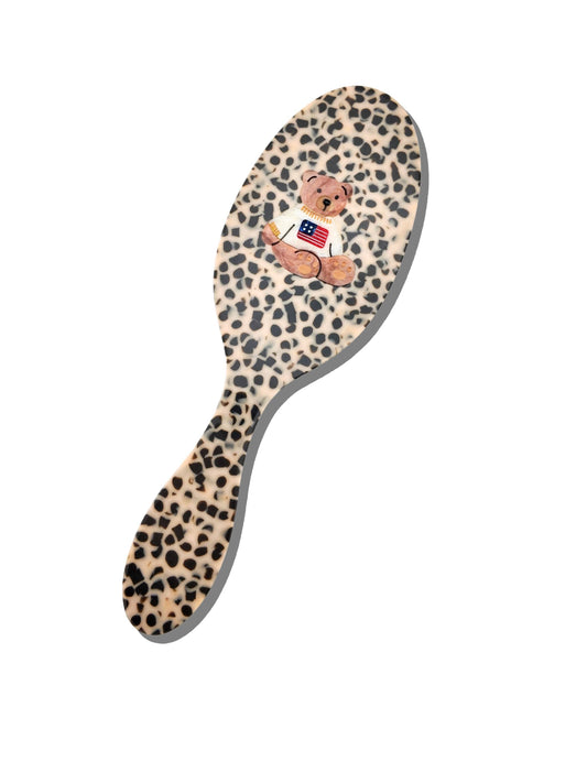 Hand-painted Americana Teddy Brush