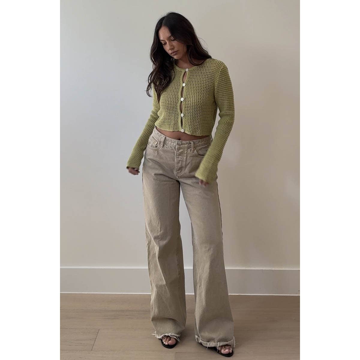 Seagrass Knit Cropped Cardigan