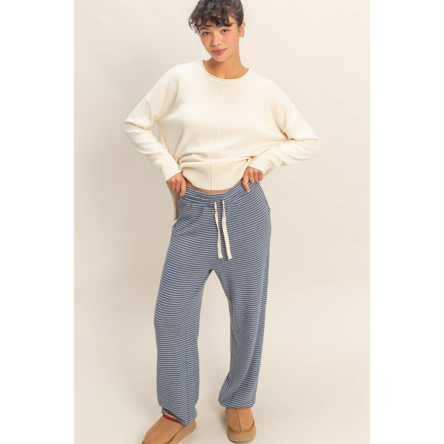Striped Drawstring Lounge Jogger Pants