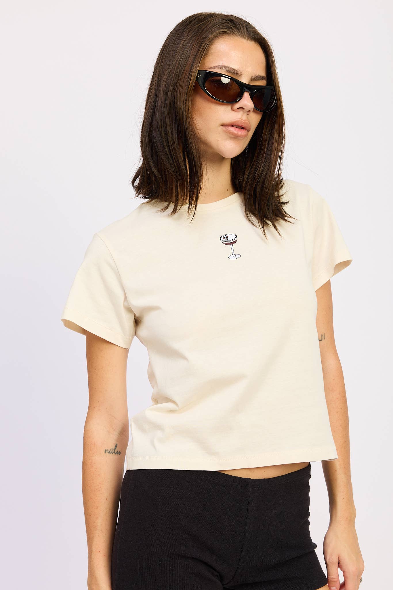 Espresso Martini Embroidered Baby Tee
