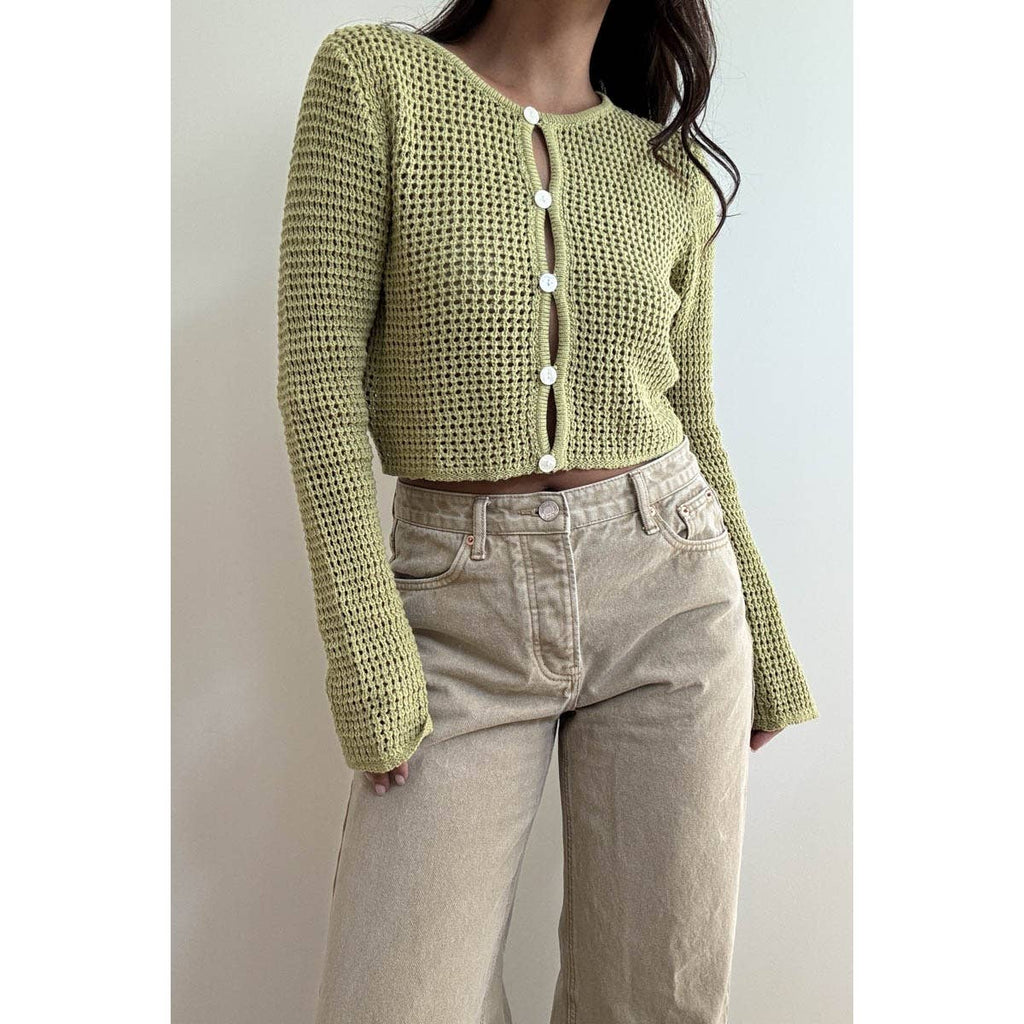 Seagrass Knit Cropped Cardigan