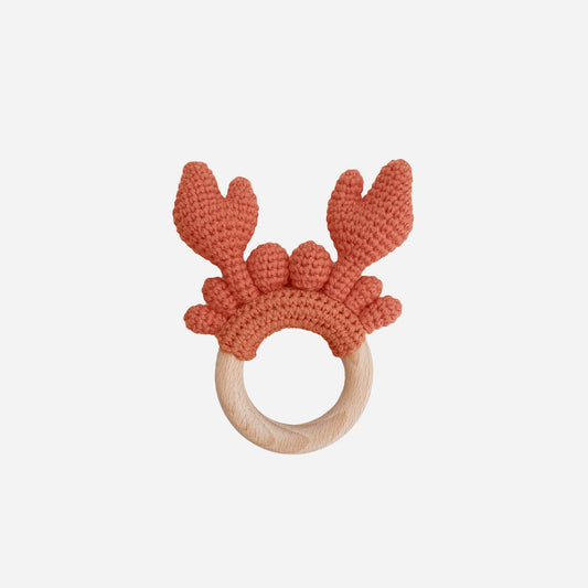 Teether Crab Crocheted Cotton